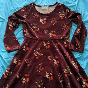 Burgundy Long Sleeve Dress